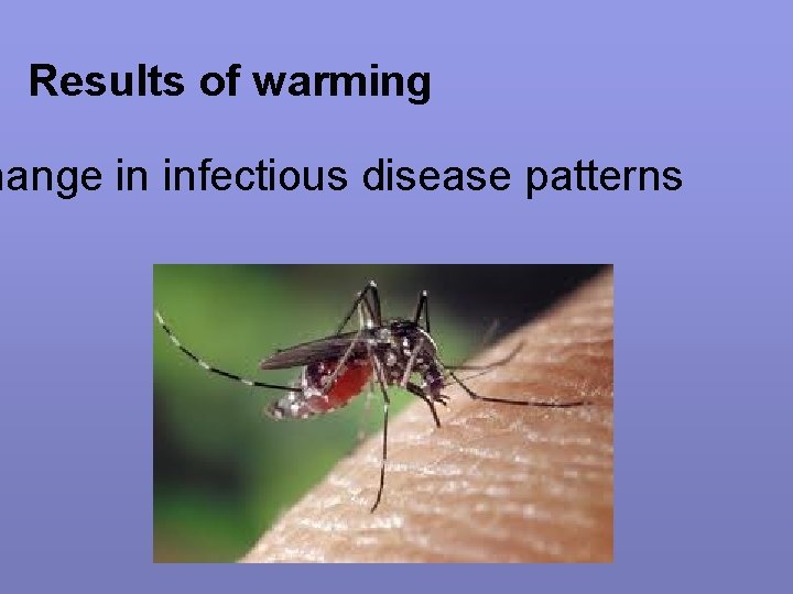 Results of warming hange in infectious disease patterns 