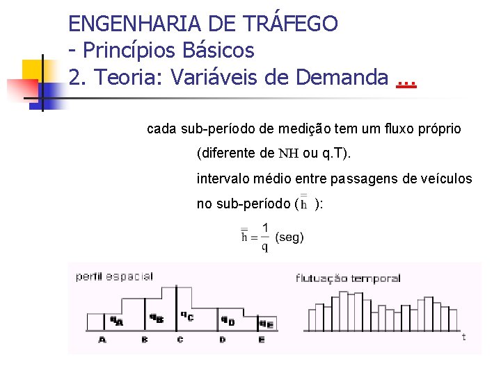 ENGENHARIA DE TRÁFEGO - Princípios Básicos 2. Teoria: Variáveis de Demanda. . . cada