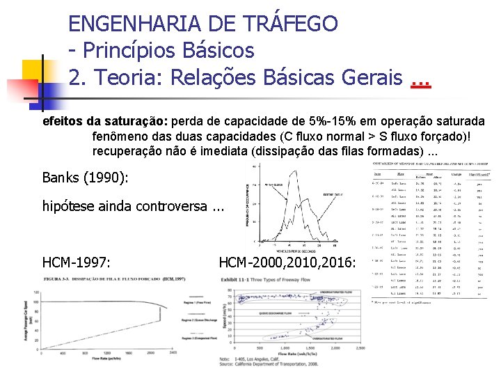 ENGENHARIA DE TRÁFEGO - Princípios Básicos 2. Teoria: Relações Básicas Gerais. . . efeitos