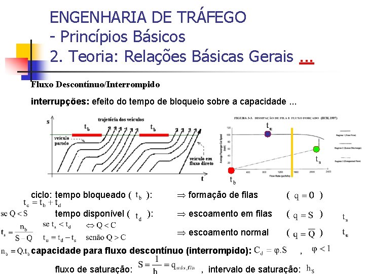 ENGENHARIA DE TRÁFEGO - Princípios Básicos 2. Teoria: Relações Básicas Gerais. . . Fluxo