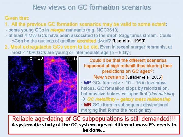 New views on GC formation scenarios Given that: 1. All the previous GC formation