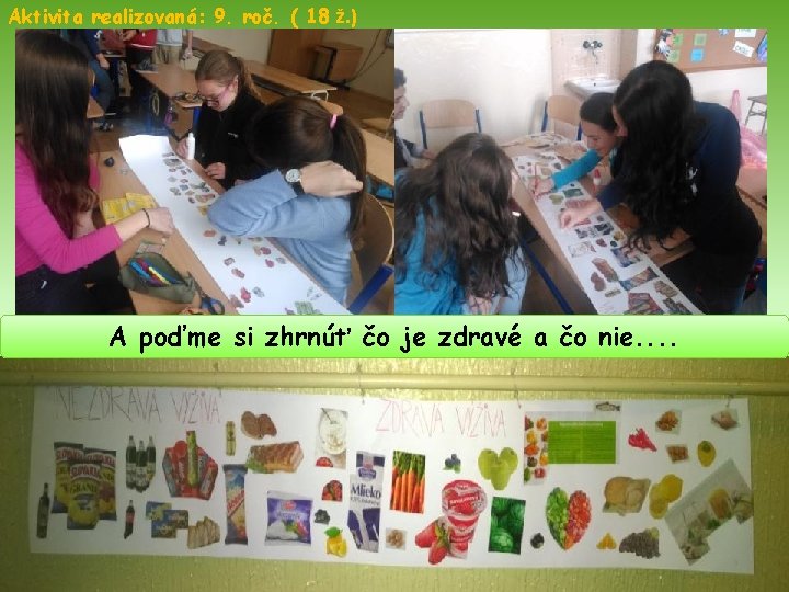 Aktivita realizovaná: 9. roč. ( 18 ž. ) A poďme si zhrnúť čo je
