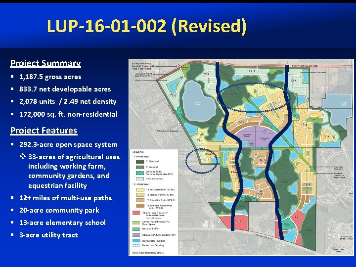 LUP-16 -01 -002 (Revised) Project Summary § 1, 187. 5 gross acres § 833.