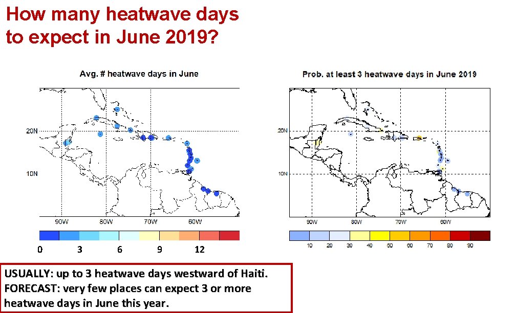How many heatwave days to expect in June 2019? 0 3 6 9 12