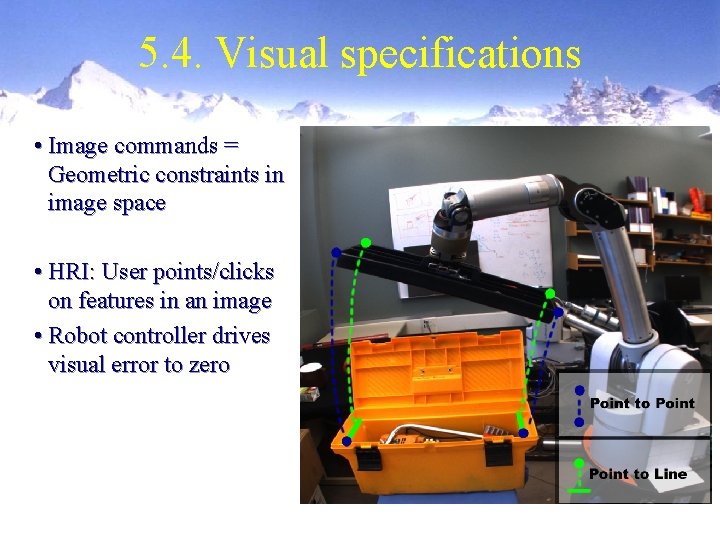 5. 4. Visual specifications • Image commands = Geometric constraints in image space •