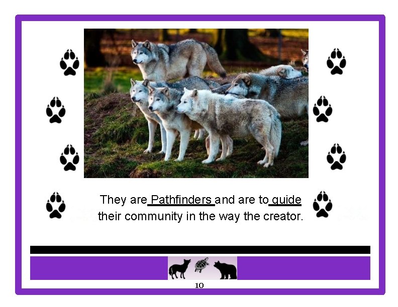 They are Pathfinders and are to guide their community in the way the creator.