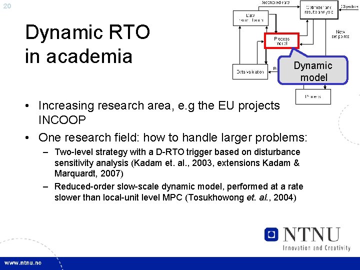 20 Dynamic RTO in academia Dynamic model • Increasing research area, e. g the