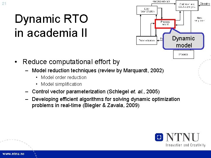 21 Dynamic RTO in academia II Dynamic model • Reduce computational effort by –