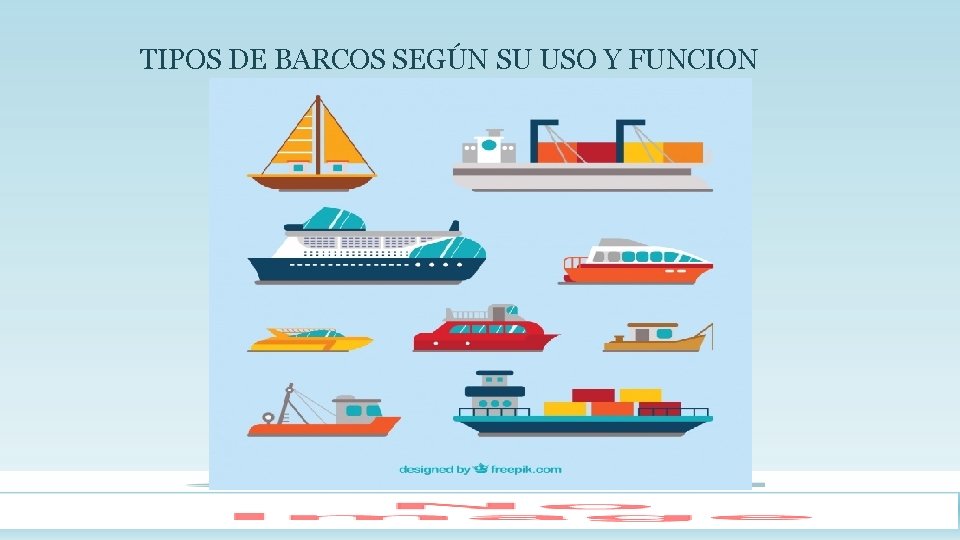 TIPOS DE BARCOS SEGÚN SU USO Y FUNCION 