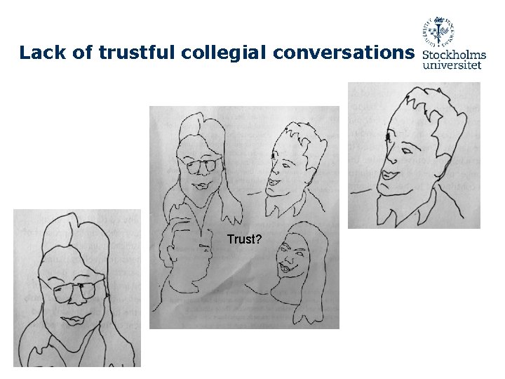 Lack of trustful collegial conversations Trust? 