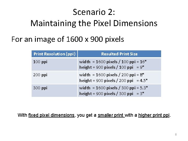 Scenario 2: Maintaining the Pixel Dimensions For an image of 1600 x 900 pixels