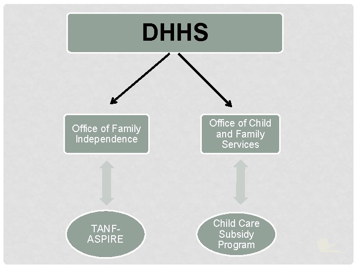 DHHS Office of Family Independence TANFASPIRE Office of Child and Family Services Child Care
