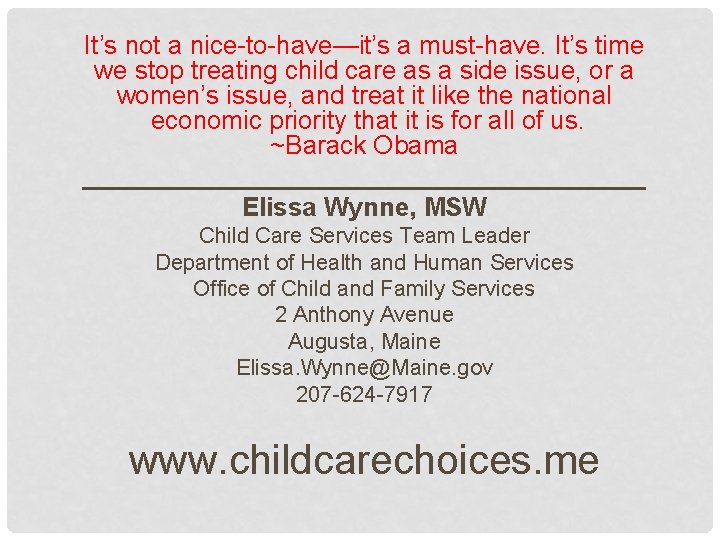 It’s not a nice-to-have—it’s a must-have. It’s time we stop treating child care as