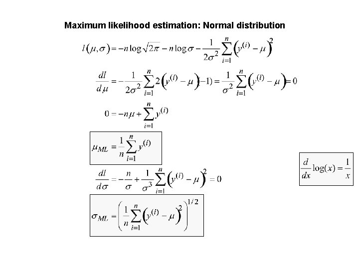 Maximum likelihood estimation: Normal distribution 