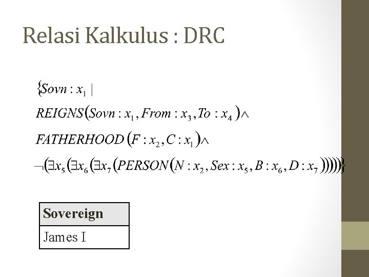 Relasi Kalkulus : DRC Sovereign James I 