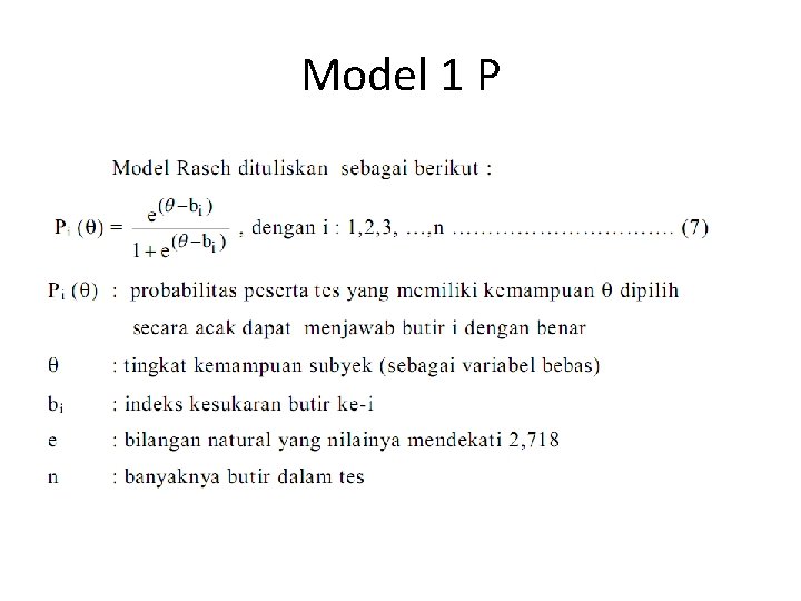 Model 1 P 