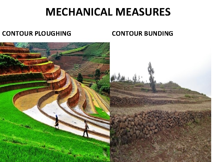 MECHANICAL MEASURES CONTOUR PLOUGHING CONTOUR BUNDING 