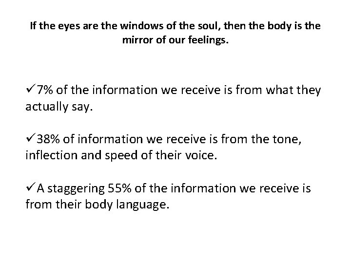 If the eyes are the windows of the soul, then the body is the