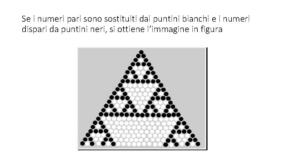 Se i numeri pari sono sostituiti dai puntini bianchi e i numeri dispari da