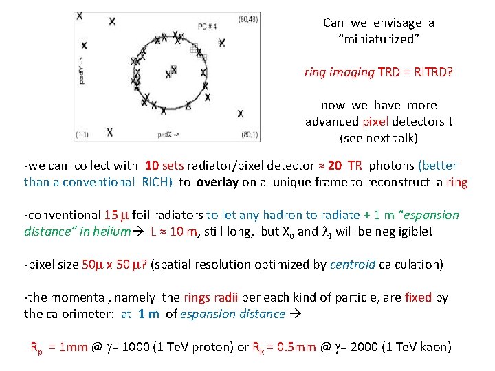 Can we envisage a “miniaturized” ring imaging TRD = RITRD? now we have more