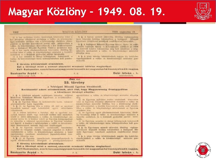 Magyar Közlöny – 1949. 08. 19. 