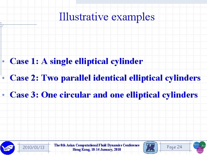 Illustrative examples • Case 1: A single elliptical cylinder • Case 2: Two parallel