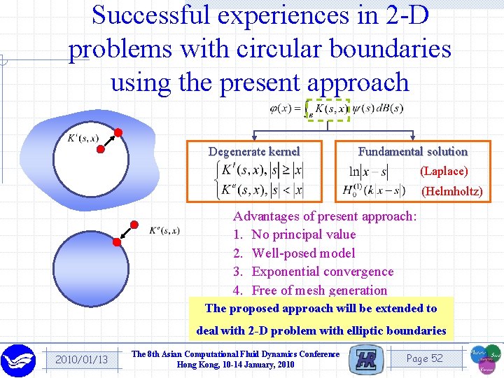 Successful experiences in 2 -D problems with circular boundaries using the present approach Degenerate