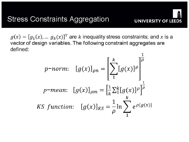 Stress Constraints Aggregation Stress Constraints Aggregation