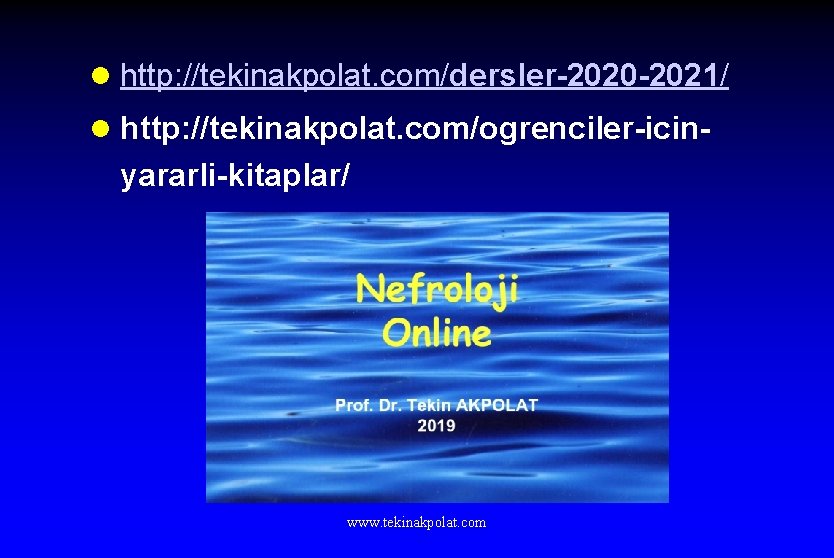 l http: //tekinakpolat. com/dersler-2020 -2021/ l http: //tekinakpolat. com/ogrenciler-icin- yararli-kitaplar/ www. tekinakpolat. com 