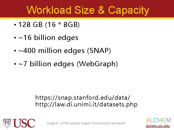 Workload Size & Capacity • 128 GB (16 * 8 GB) • ~16 billion