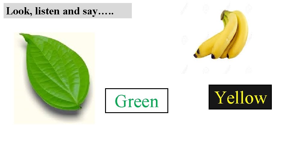 Look, listen and say…. . Green Yellow 