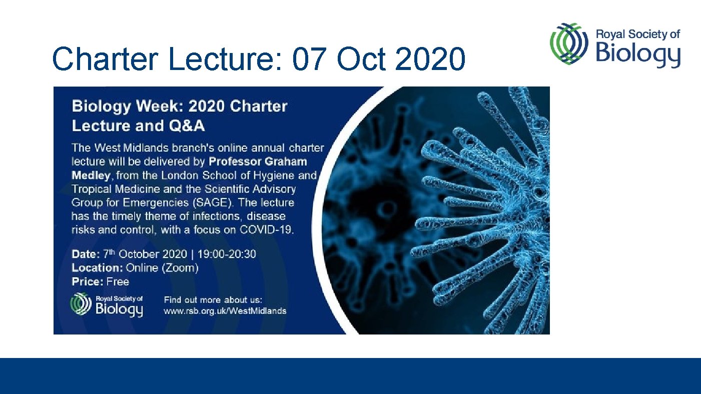 Charter Lecture: 07 Oct 2020 