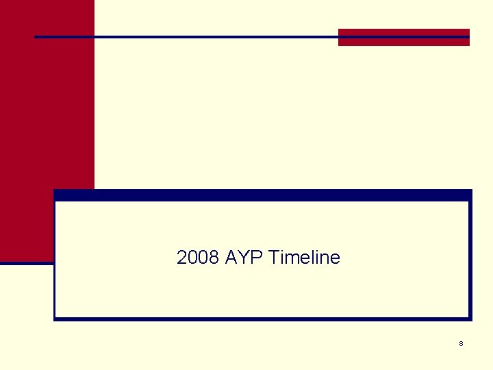 2008 AYP Timeline 8 