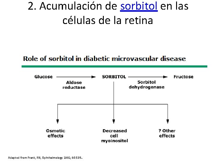 2. Acumulación de sorbitol en las células de la retina Adapted from Frank, RN,