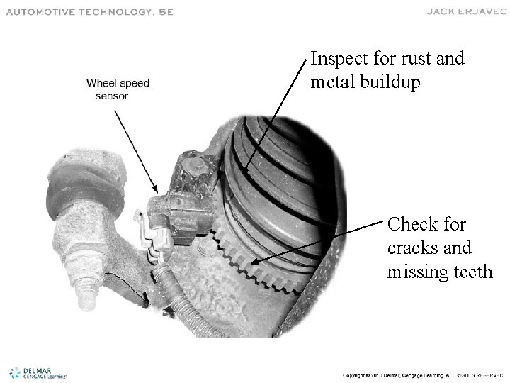 Inspect for rust and metal buildup Check for cracks and missing teeth 