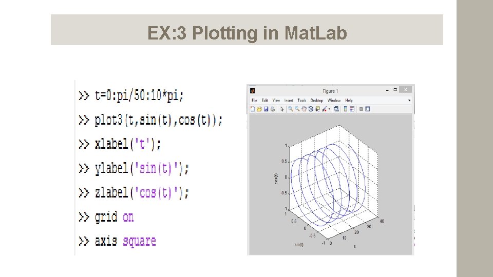 EX: 3 Plotting in Mat. Lab EX: 3 Plotting in Mat. Lab