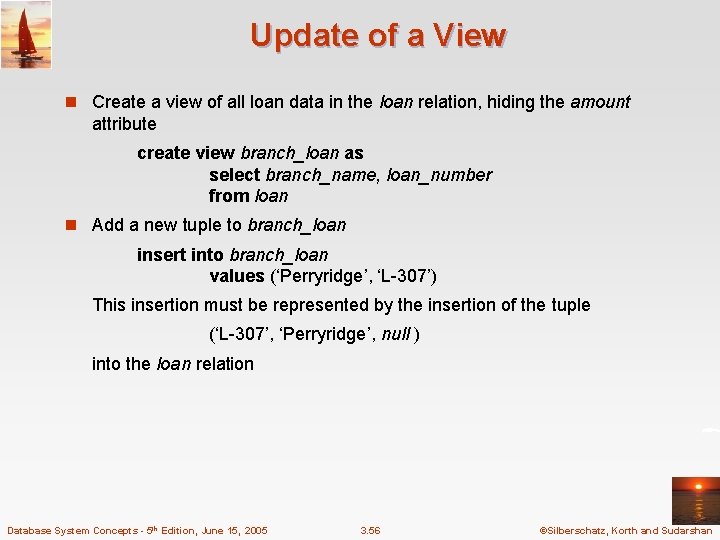 Update of a View n Create a view of all loan data in the Update of a View n Create a view of all loan data in the