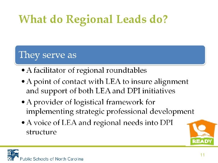 What do Regional Leads do? 11 