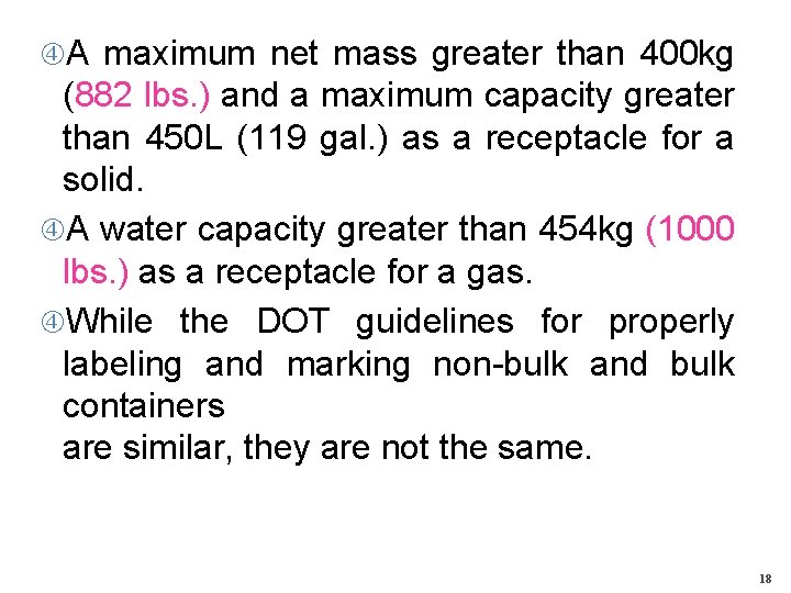  A maximum net mass greater than 400 kg (882 lbs. ) and a