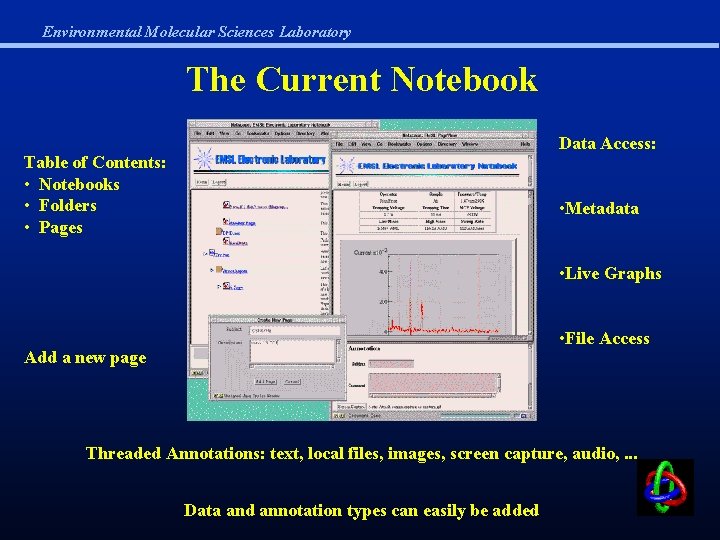 Environmental Molecular Sciences Laboratory The Current Notebook Data Access: Table of Contents: • Notebooks