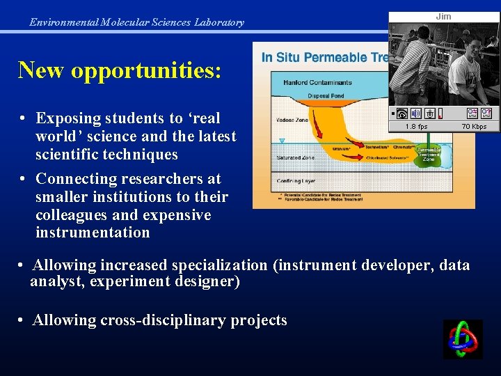 Environmental Molecular Sciences Laboratory New opportunities: • Exposing students to ‘real world’ science and
