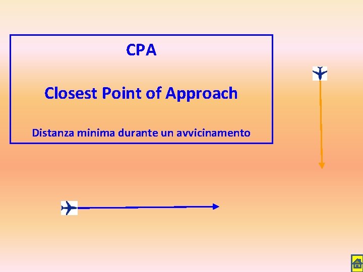 CPA Closest Point of Approach Distanza minima durante un avvicinamento 
