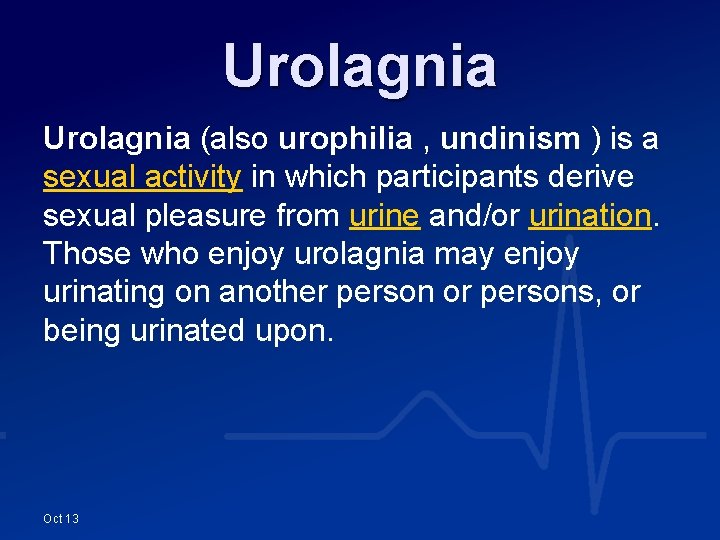Urophilia Meaning In English
