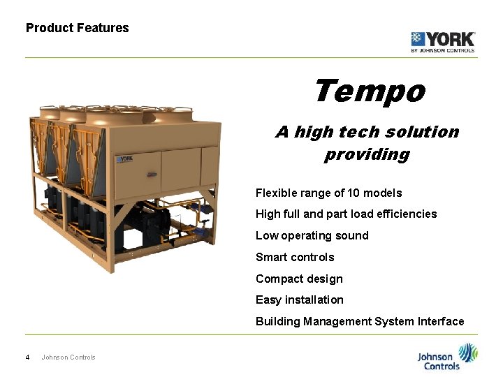 Product Features Tempo A high tech solution providing Flexible range of 10 models High