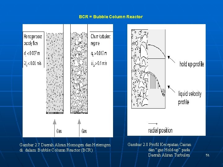BCR = Bubble Column Reactor Gambar 2. 7 Daerah Aliran Homogen dan Heterogen di