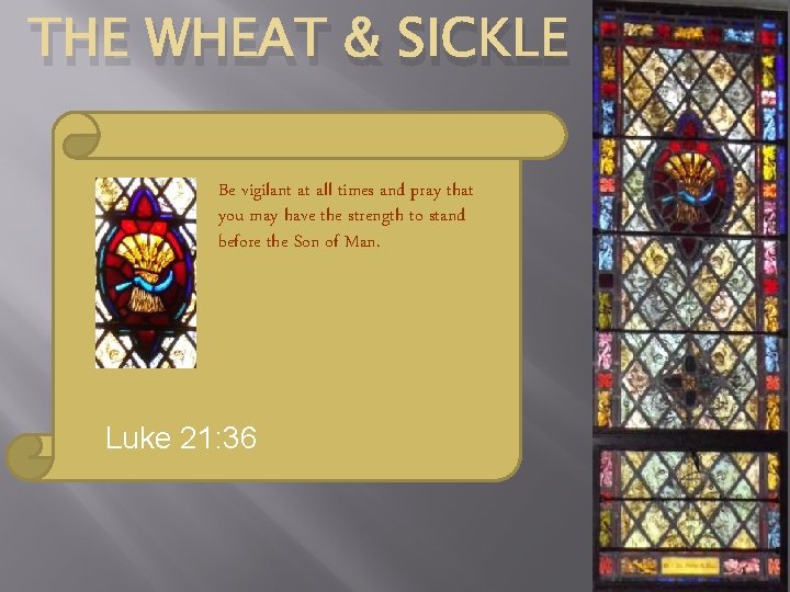 THE WHEAT & SICKLE Be vigilant at all times and pray that you may