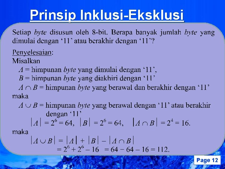 Prinsip Inklusi-Eksklusi Powerpoint Templates Page 12 