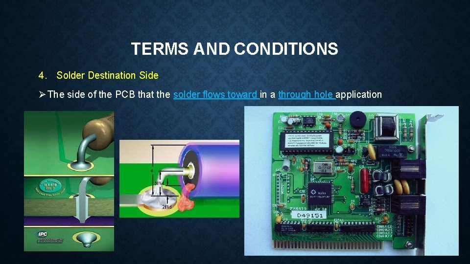 TERMS AND CONDITIONS 4. Solder Destination Side Ø The side of the PCB that