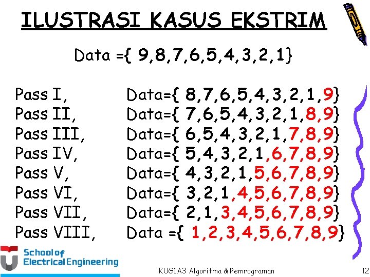 ILUSTRASI KASUS EKSTRIM Data ={ 9, 8, 7, 6, 5, 4, 3, 2, 1}