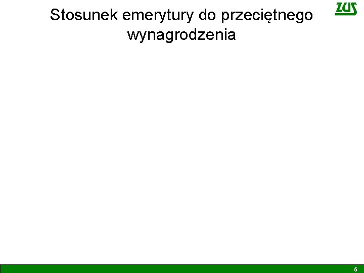 Stosunek emerytury do przeciętnego wynagrodzenia 6 